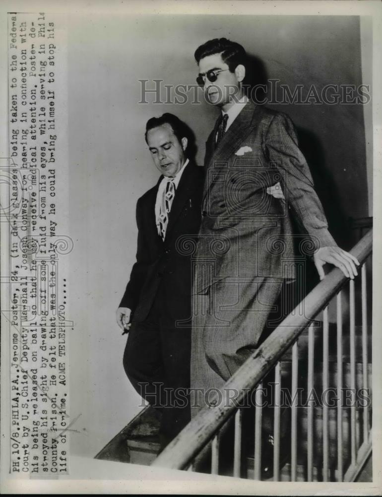 1947 Press Photo Philadelphia Pa Jerome Foster &amp; US Dep Marshall J Conway - Historic Images