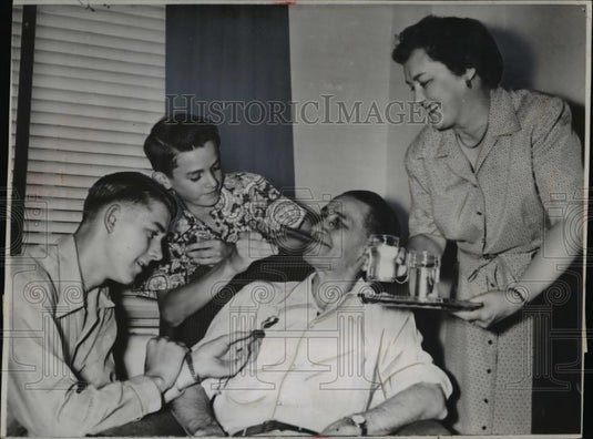1952 Press Photo Christopher Thomas Ziegler Family, Chosen "Worker Father 1952" - Historic Images