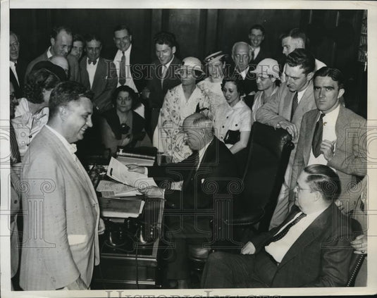 1934 Press Photo Postmaster Gen. James Farley on his 1st Press Conference - Historic Images