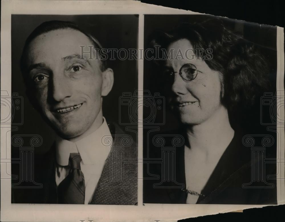 1922 Press Photo Robert Belmont and his bride Mrs. Frances Belmont - Historic Images