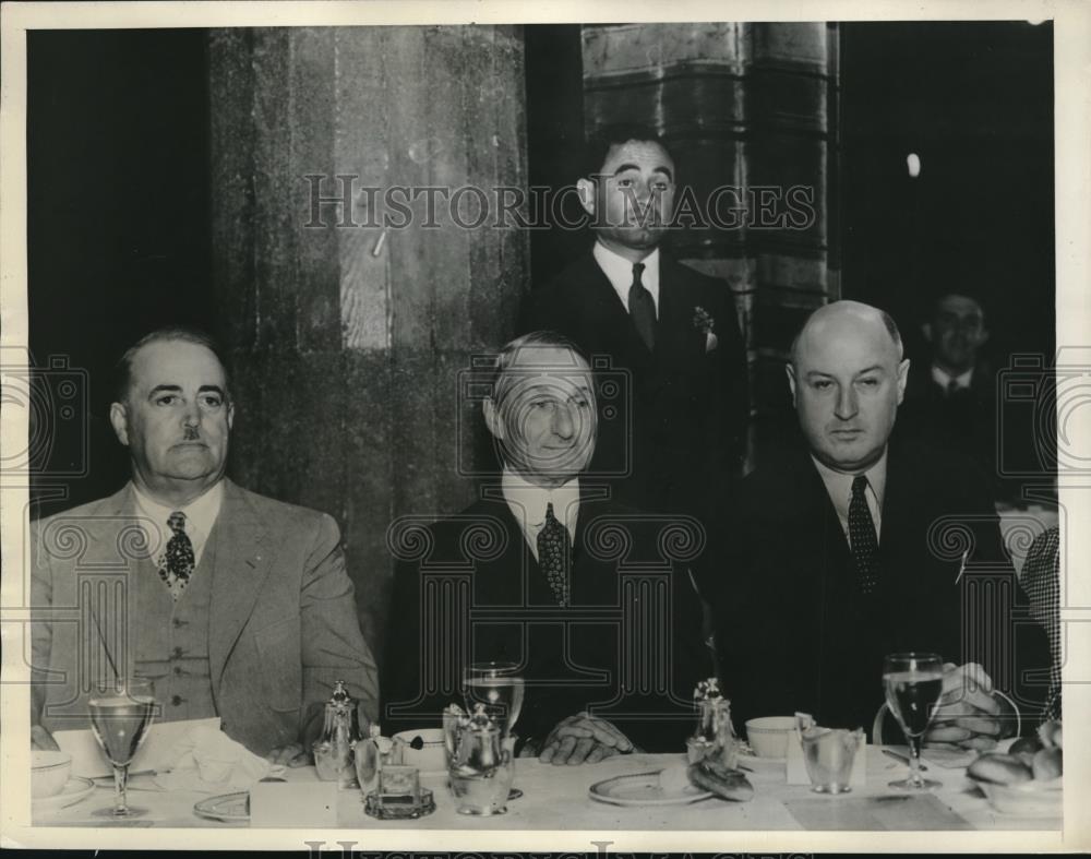 1934 Press Photo General Farley, Mayor Frank Shaw and Sen. William Gibbs Mcadoo - Historic Images