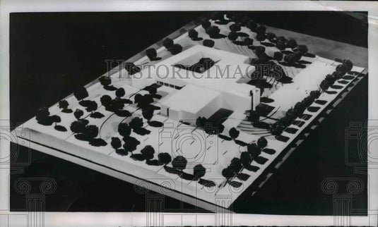 1955 Press Photo A sketch of a building that awaits the approval of the Congress - Historic Images