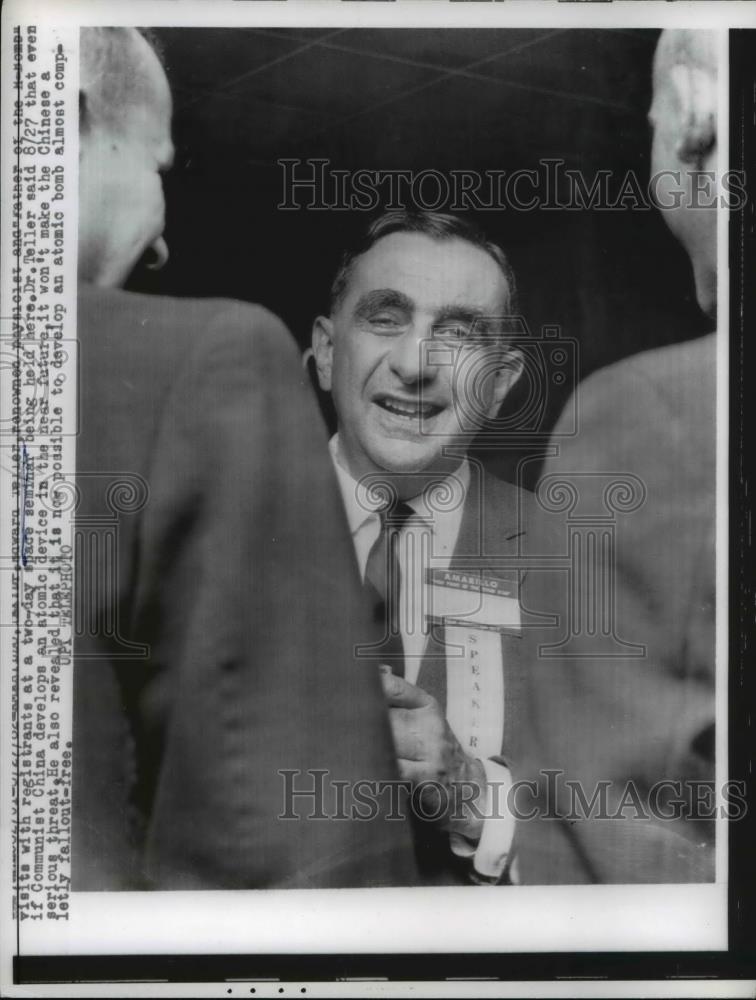 1962 Press Photo Dr Edward Teller Discusses Atomic Bomb at Seminar - Historic Images