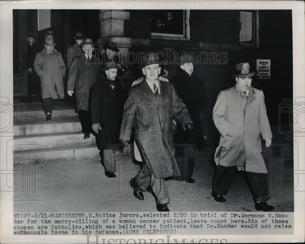 1950 Press Photo 9 jurors selected in trial of Dr Hermann N Sander in Mercy Kill - Historic Images