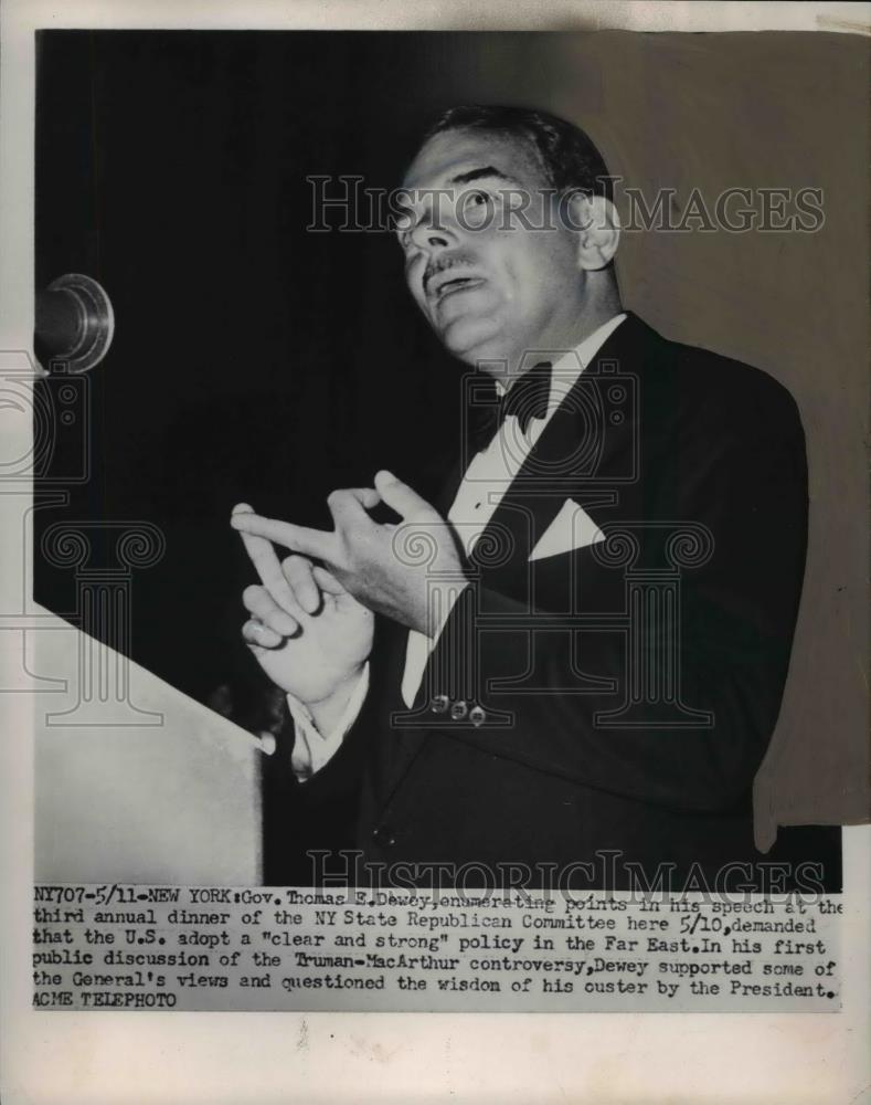1943 Press Photo Governor Thomas A. Dewey of New York. - Historic Images