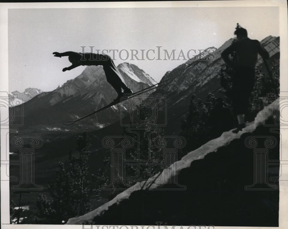 1941 Press Photo Royal Air Force carnival Canadian Rockies, buy Spitfire plane - Historic Images