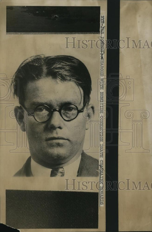 1939 Press Photo Jas Powers was charged with homicide of Charmaine Edwards - Historic Images