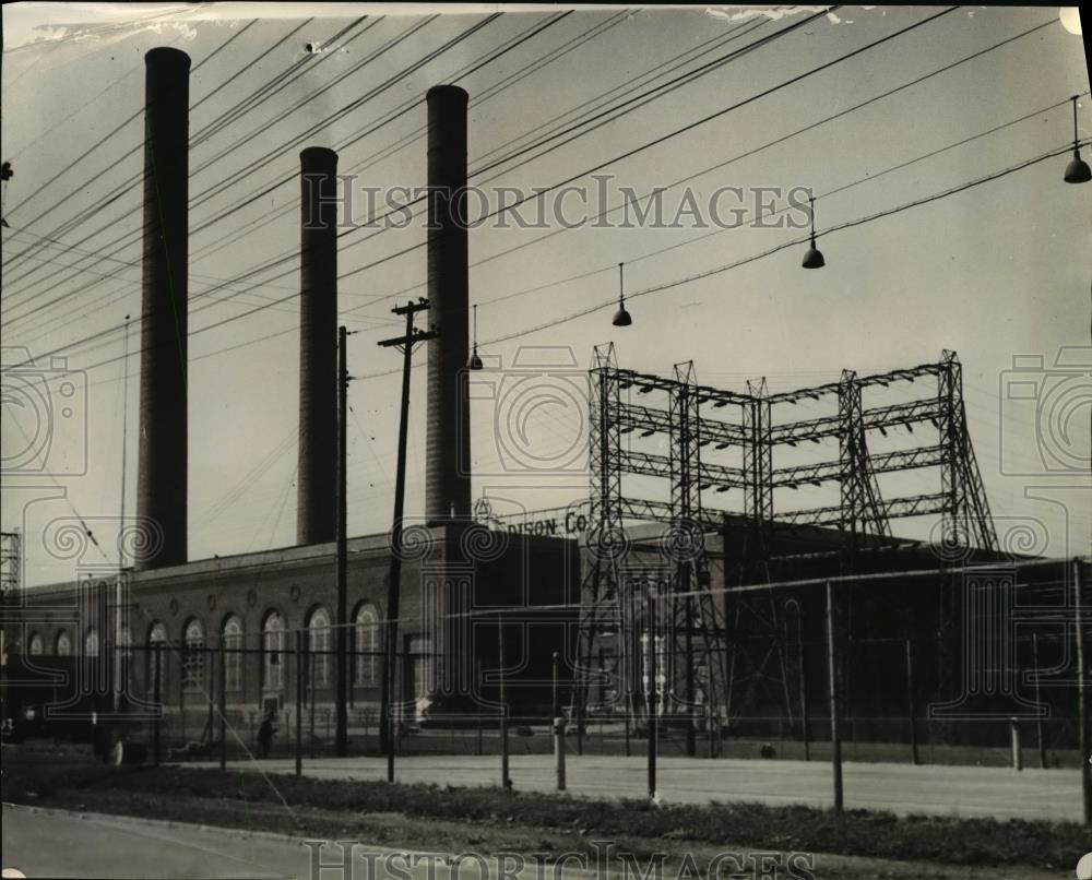 1934 Press Photo Toledo Edison Power Plant on Banks of Maumee - Historic Images