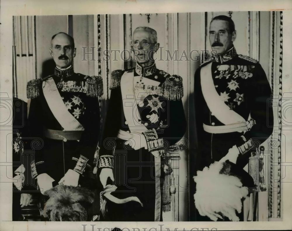 1940 Press Photo L-R Norway&#39;s King Haakon,Sweden&#39;s King Custav &amp; King Christian - Historic Images