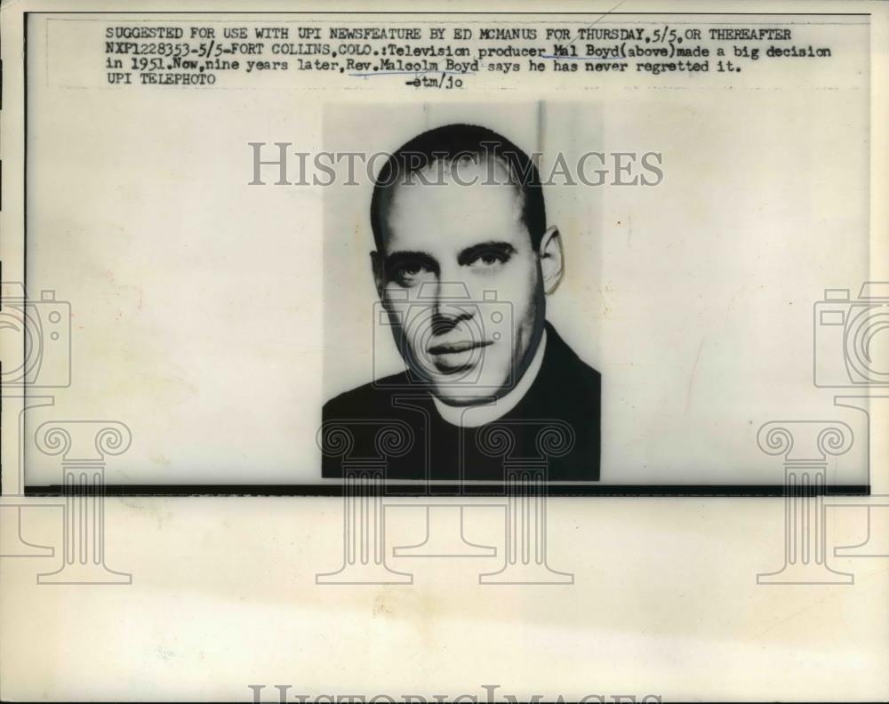 1960 Press Photo Reverend Malcolm Boyd - Historic Images