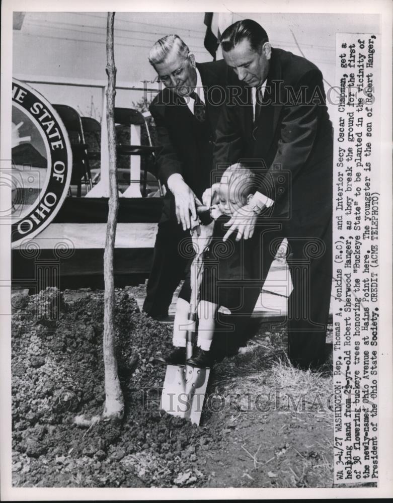 1951 Press Photo R-L Thomas Jenkine, Robert Hanger Sherwood &amp; Secy Oscar Chapman - Historic Images