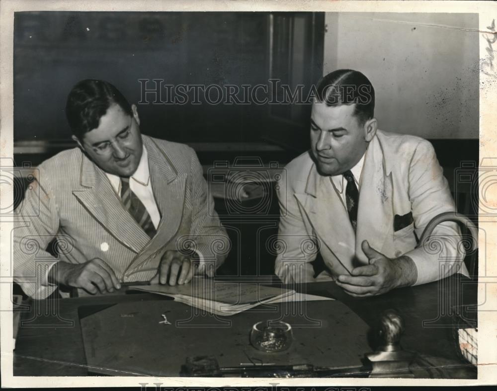 1939 Press Photo Richard W Leche, Rome Viesca before federal jury, Louisiana - Historic Images