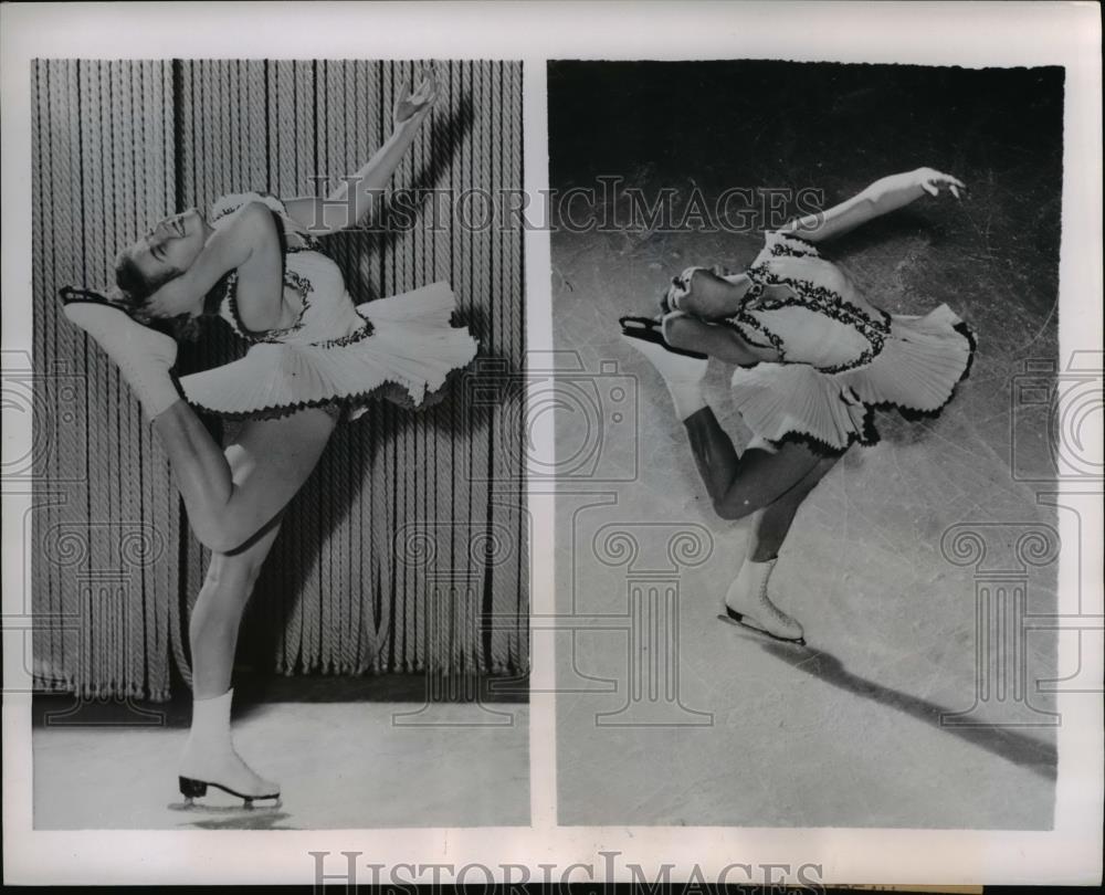 1953 Press Photo Chicago ice acrobat skater Andra McLaughlin - Historic Images