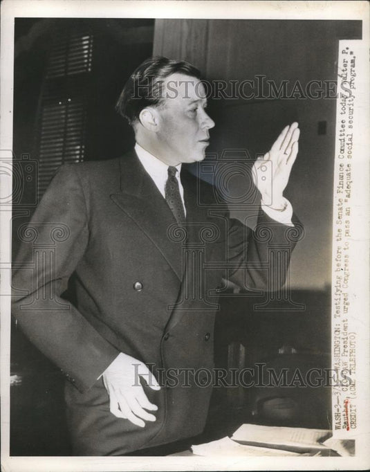 1950 Press Photo Walter P. Reuther CIO UAW President Testifies Before Senate - Historic Images