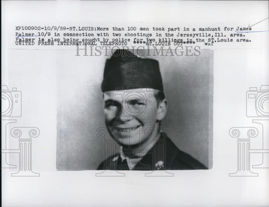 1959 Press Photo Manhunt for James Palmer in connection to shootings in Illinois - Historic Images