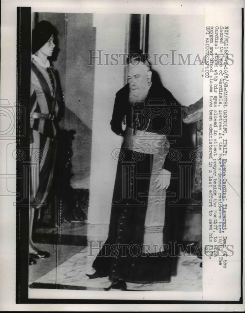 1958 Press Photo Eugene Cardinal Tisserant, Cardinal College Dean - Historic Images