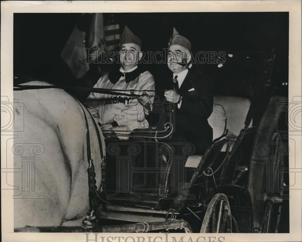 1939 Press Photo Albany NY American Legion parade GovH Lehman &amp; Wm Long - Historic Images