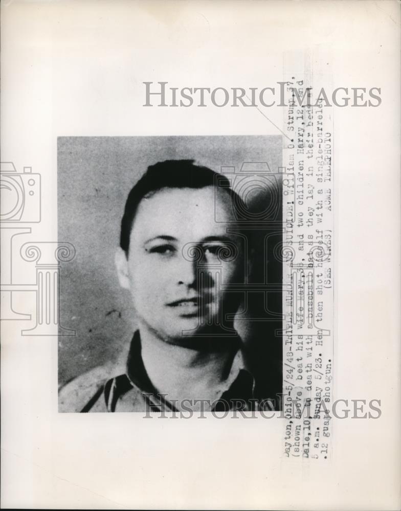 1945 Press Photo William D Strump triple murderer in Dayton Ohio - nee13077 - Historic Images