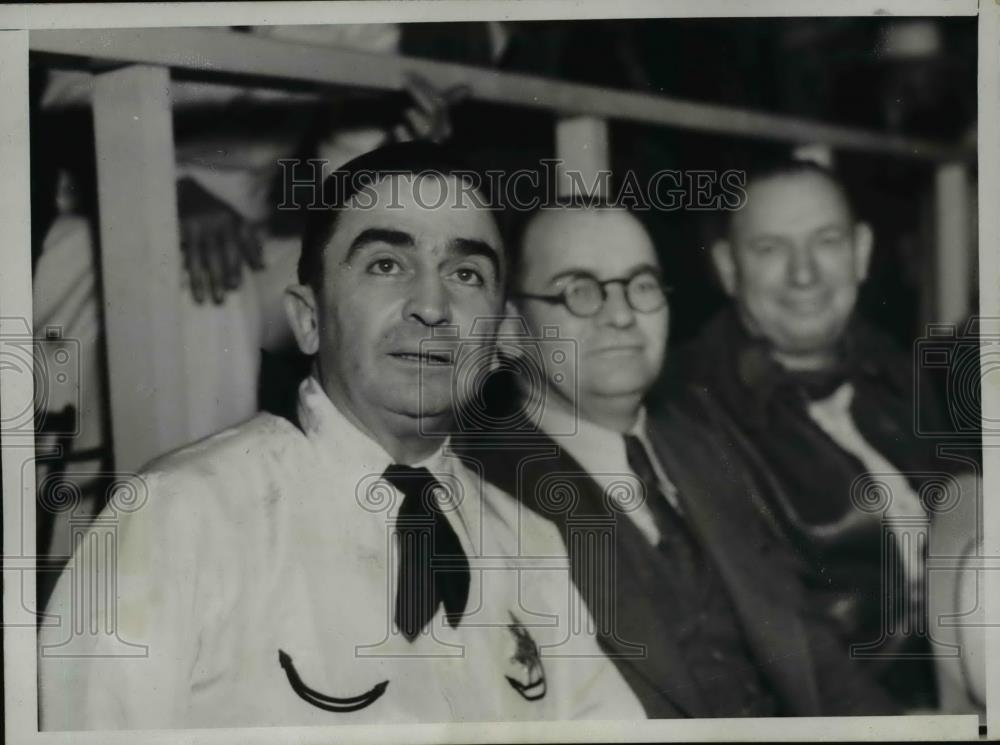 1934 Press Photo Sheriff Biscailuz, William Gettle and Capt. Bill Bright - Historic Images