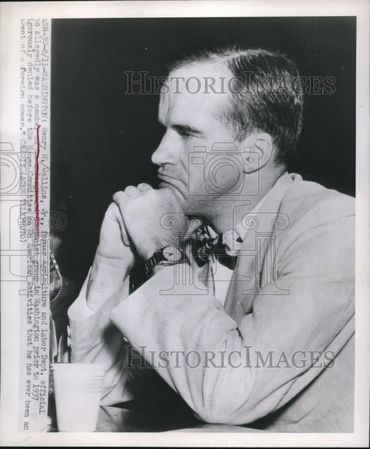 1948 Press Photo Wash DC Henry H Collins Jr ex Agri & Labor Dept - nee14366 - Historic Images