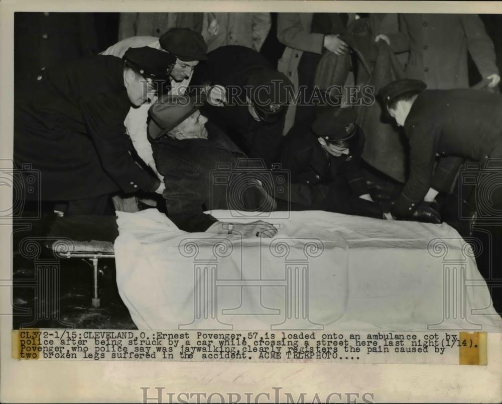 1949 Press Photo Ernest Povenger was struck by a car - nee11939 - Historic Images