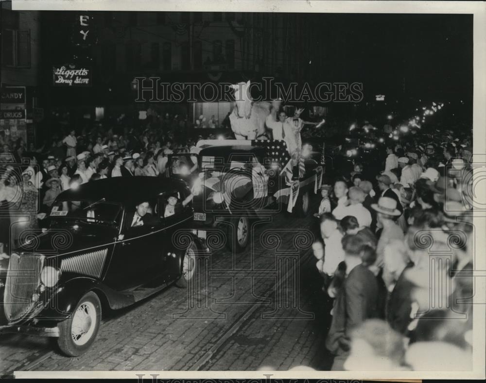 1934 Press Photo Republican Party Anniversary Parade, Jackson, Michigan - Historic Images