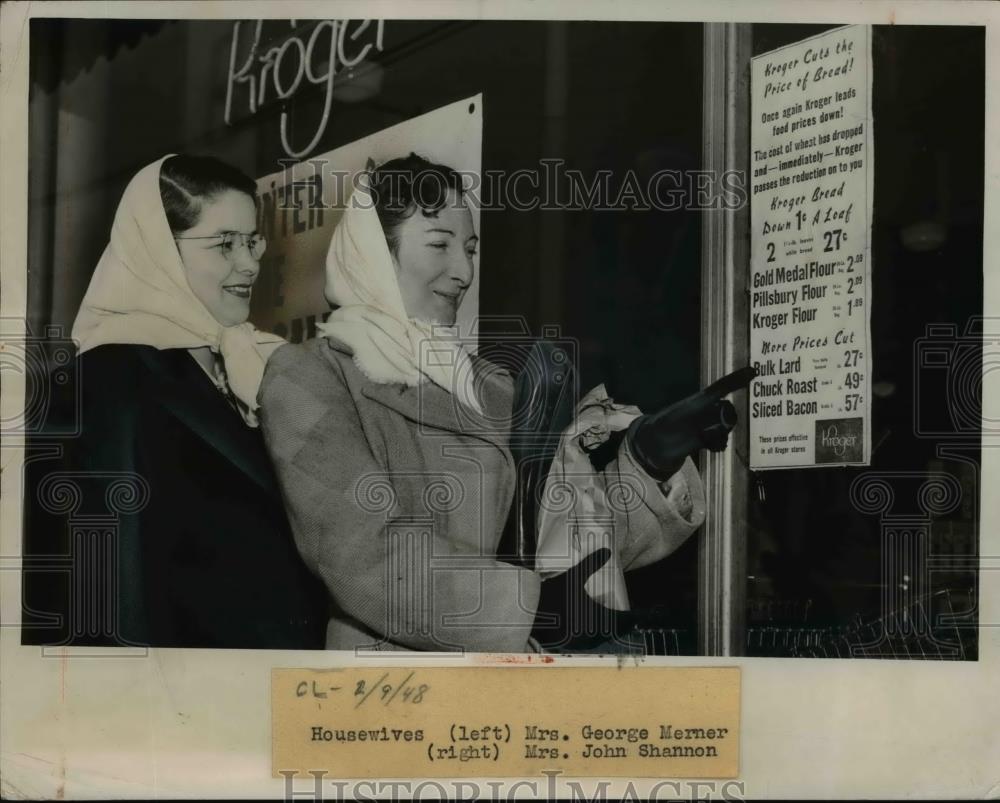 1948 Press Photo Mrs. George Merner and Mrs. John Shannon - nee15781 - Historic Images