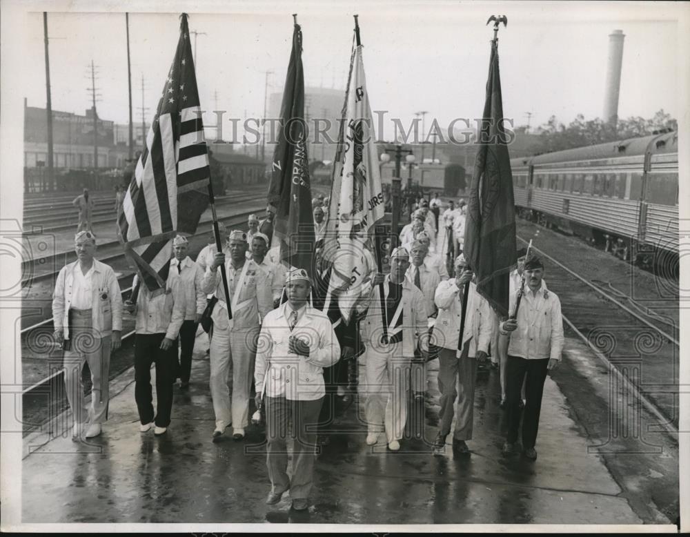 1938 Press Photo Delegates from New Jersey post at American Legion Convention - Historic Images