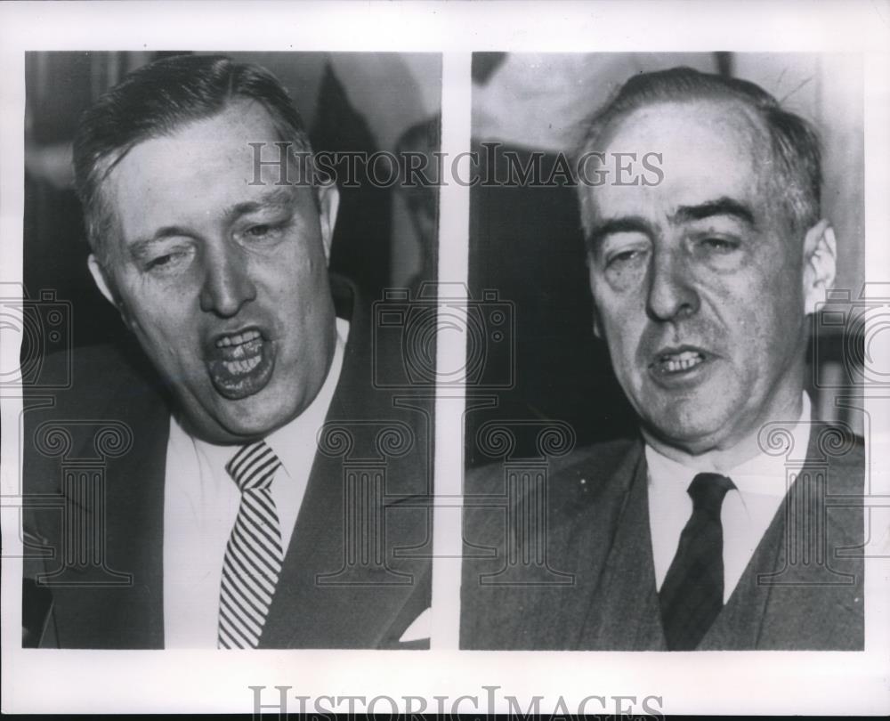 1954 Press Photo Charles Rees & Rexford Daniels at Security Subcommittee Hearing - Historic Images