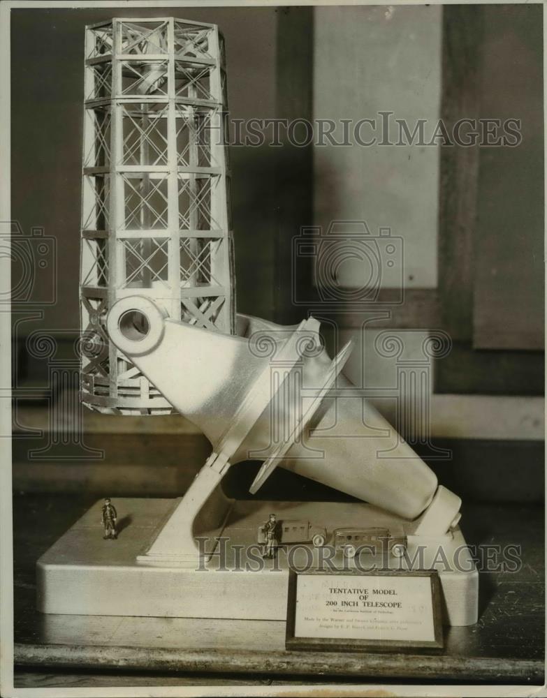1931 Press Photo The new model of the 200 inch telescope - nee16518 - Historic Images
