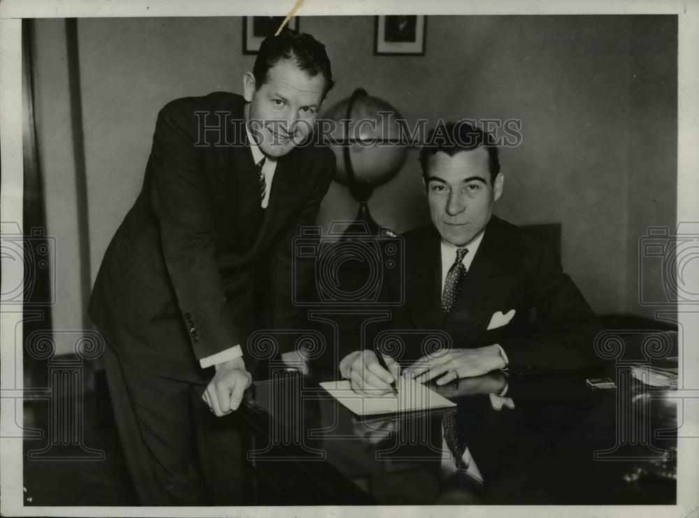 1933 Press Photo Col.Clarence Young and Bennett Griffin - nee16768 - Historic Images