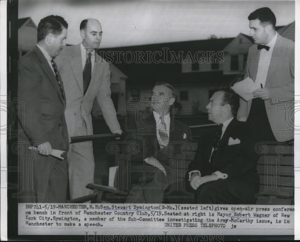 1954 Press Photo DC Sen S Symington,Mayor R Wagner of NY - Historic Images