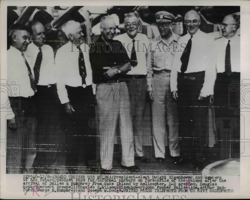 1952 Press Photo Pres Eisenhower And Members Of His Future Cabinet - Historic Images