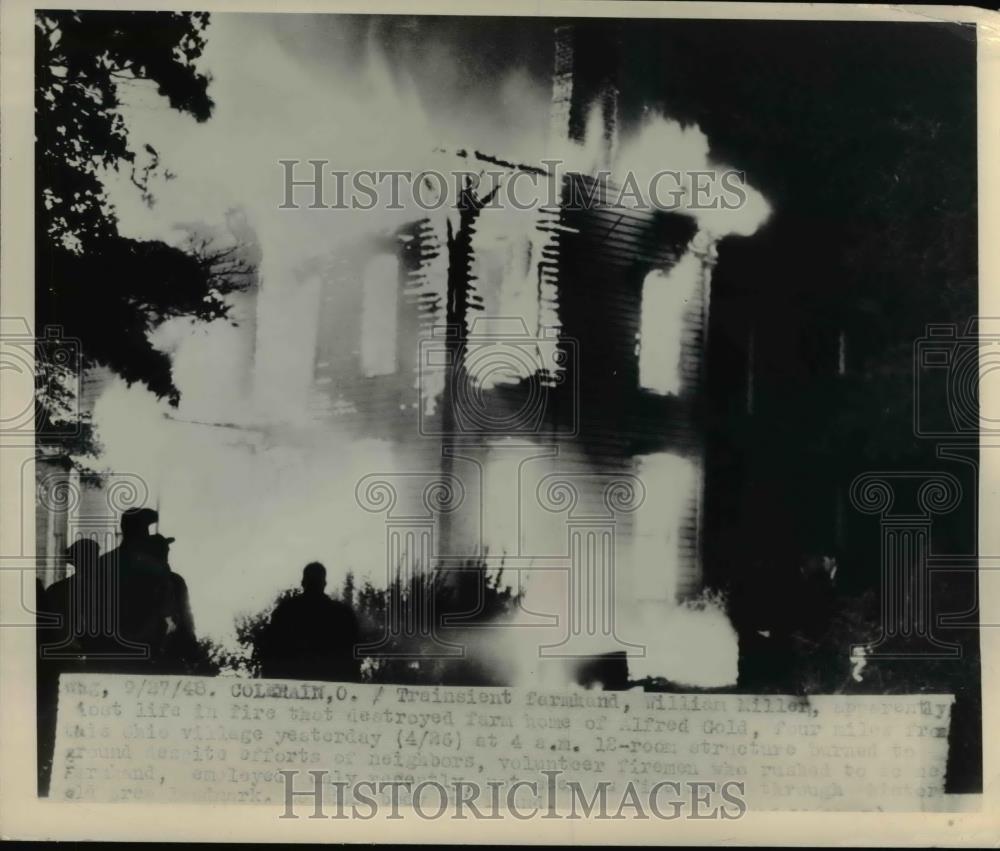 1948 Press Photo William Miller lost life in fire that destroyed his farm - Historic Images