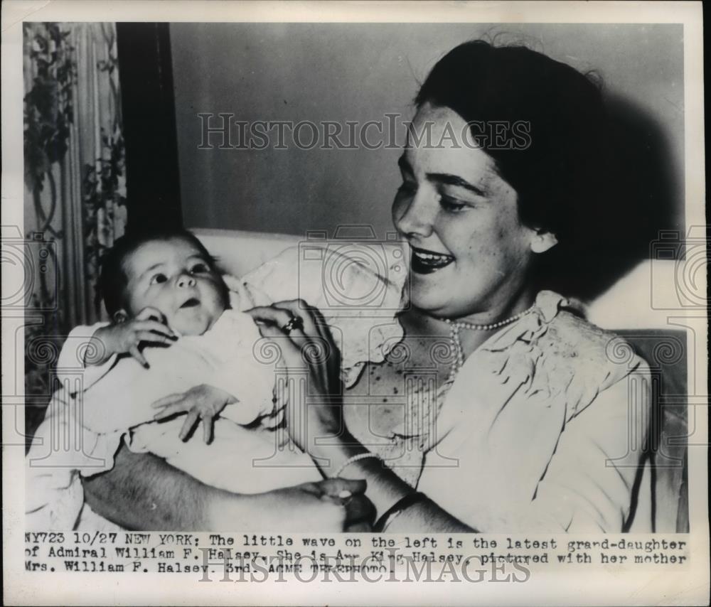 1949 Press Photo Admiral William F. Halsey&#39;s Baby Granddaughter Ann King Halsey - Historic Images