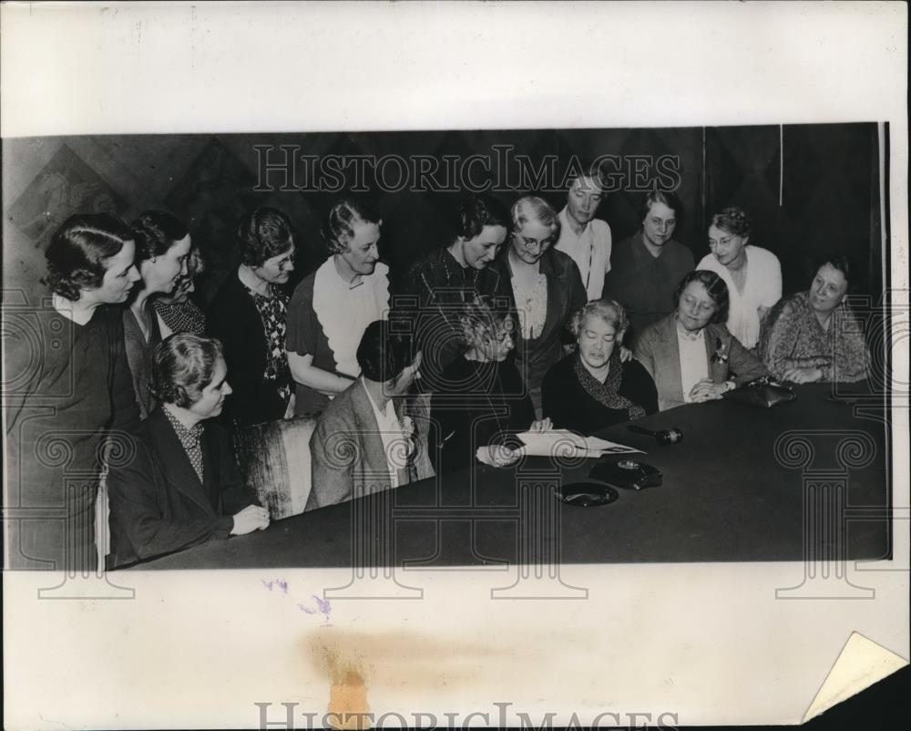1936 Press Photo Natl League of Women Voters, Strauss, Baldwin,Wells,McGeoch - Historic Images