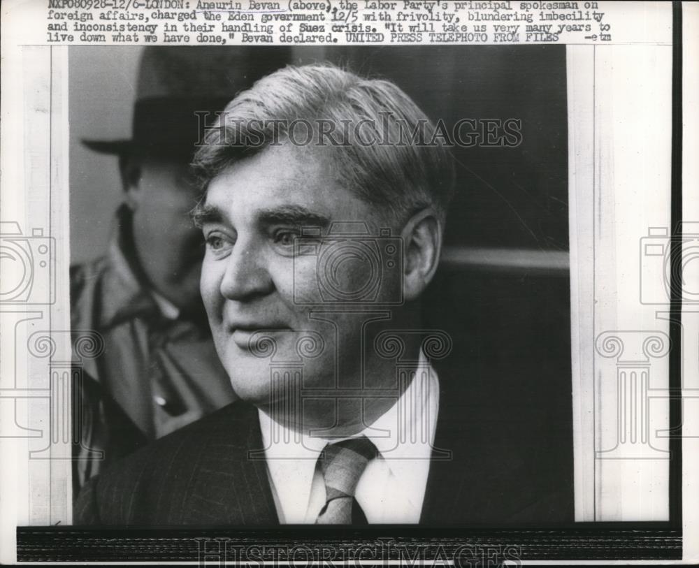 1956 Press Photo Aneurin Bevan charges Eden government with frivolity - Historic Images