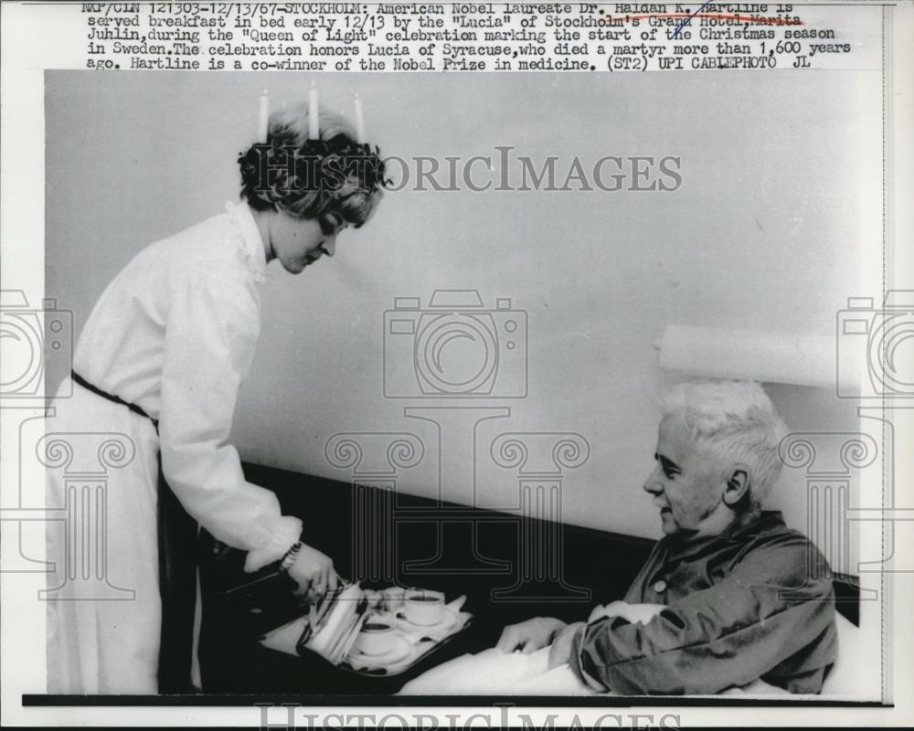 1937 Press Photo of Nobel Laureate, Dr. Haidan K. Hartline. - Historic Images