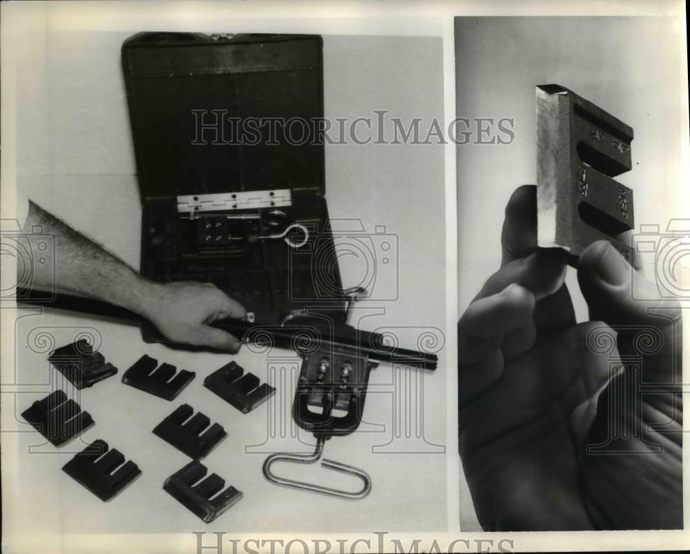 1959 Press Photo Tools Used in Peeling Cover of Electrical Wiring Georgia Power - Historic Images