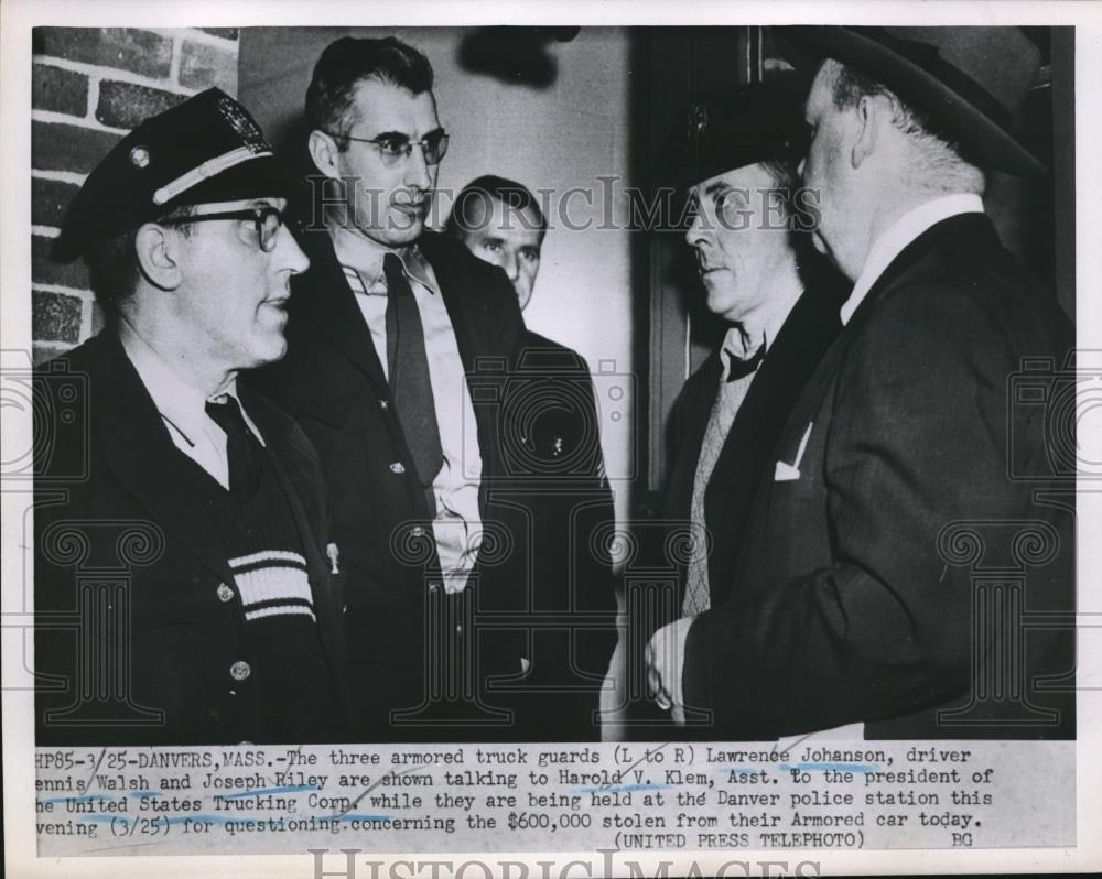 1952 Press Photo Danvers Mass Joe Riley,L Johanson,D Walsh &amp; H Klem - Historic Images