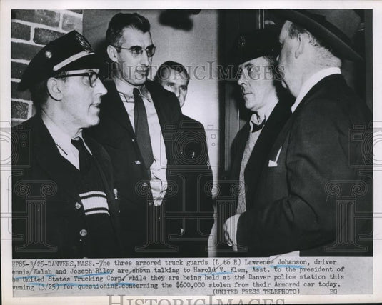 1952 Press Photo Danvers Mass Joe Riley,L Johanson,D Walsh & H Klem - Historic Images