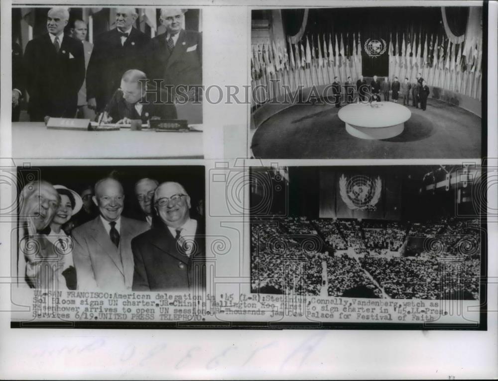 1955 Press Photo The American delegation Stetinius, Connaly and Vanderberg - Historic Images