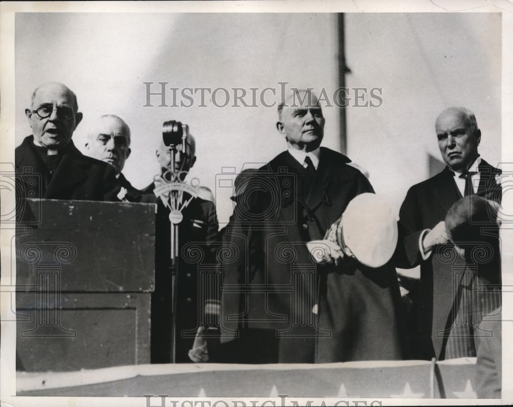 1933 Press Photo Governor James Rolph Jr., and Admiral Richard Leigh - Historic Images