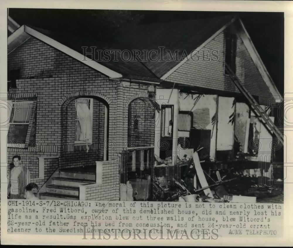 1948 Press Photo The demolished house after the gas explosion - Historic Images