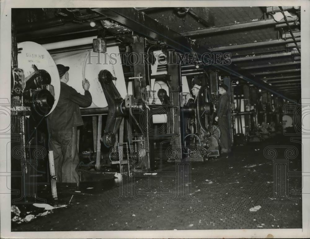 1950 Press Photo Journal American Press printing room presses - Historic Images