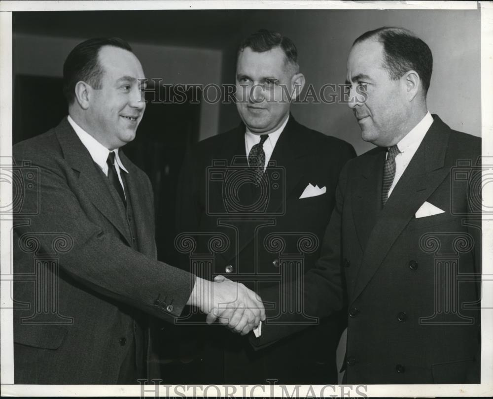 1940 Press Photo CEOs R.J. Thomas, Dr. John R. Steelman, Richard W. Millar - Historic Images