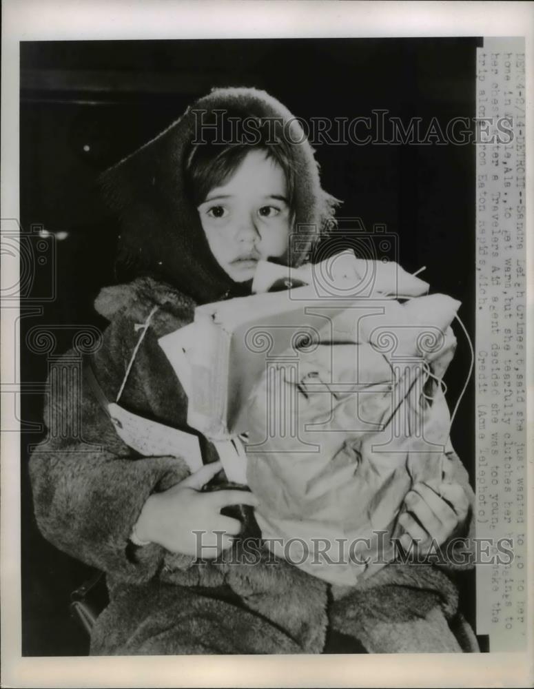 1949 Press Photo Little Sandra Leigh Crimes - Historic Images