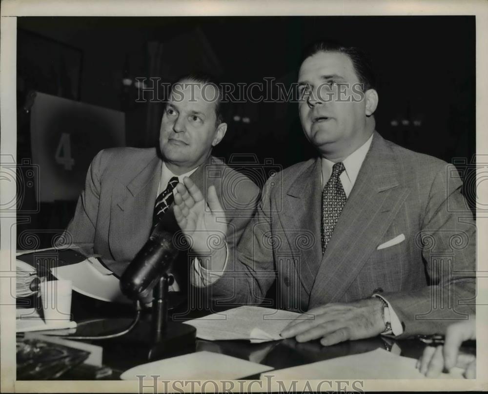 1949 Press Photo James E Webb Willard L Thorp in Washington DC - Historic Images