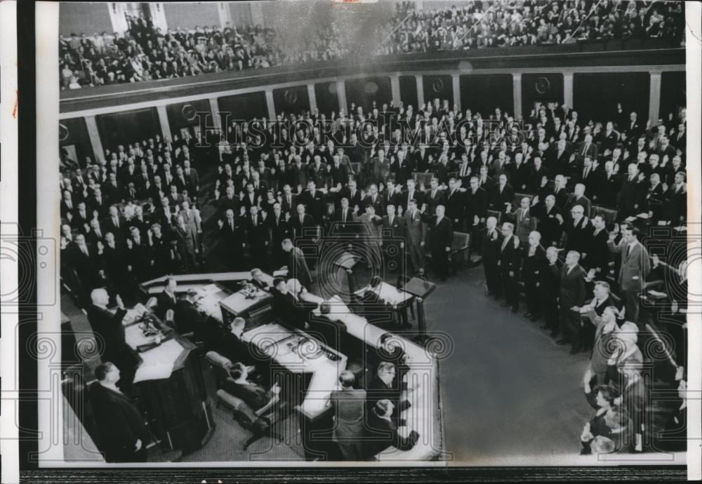 1960 Press Photo House Speaker Sam Rayburn, 87th Congress Opening Session - Historic Images