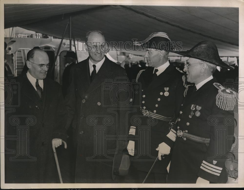 1936 Press Photo Treas Sec Henry Morgenthau.Asst S Gibbons, Cmdr Roache - Historic Images